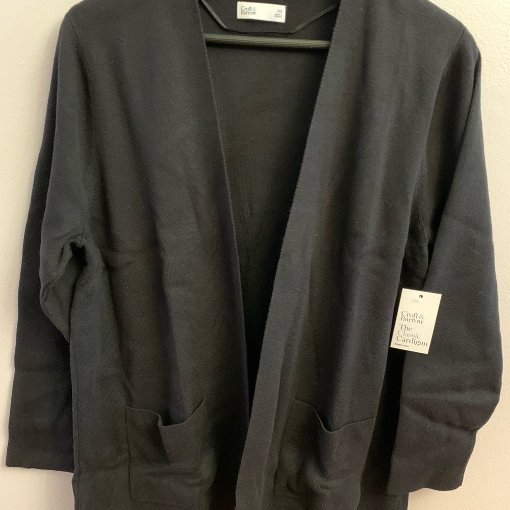 Plus Size (OX) Croft & Barrow Open Front Cardigan